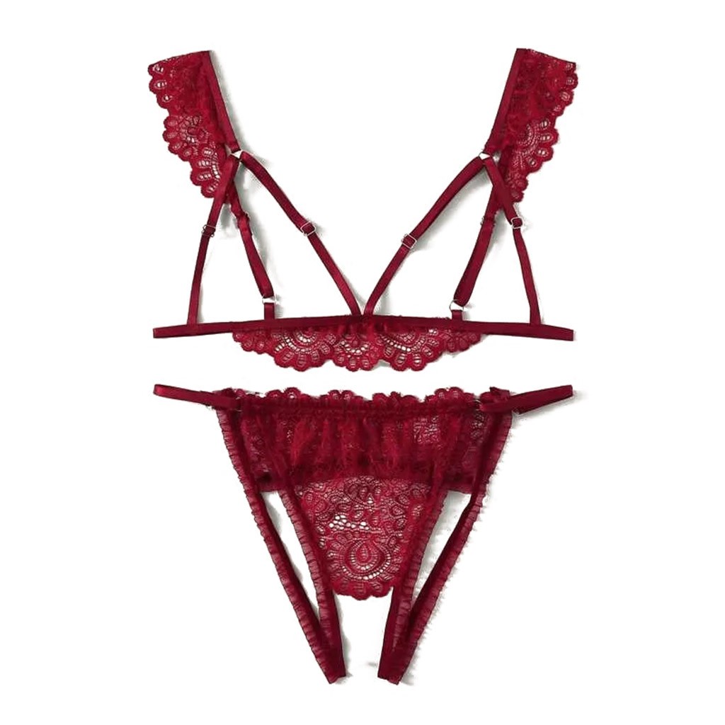 Bộ Đồ Lót Cổ Chữ V Khoét Lỗ + Quần Lọt Khe Thời Trang Size S-2Xl Cho Nữ | BigBuy360 - bigbuy360.vn