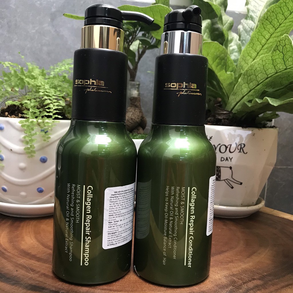 Bộ sản phẩm gội, xả, xịt dưỡng Collagen Sophia Platinum