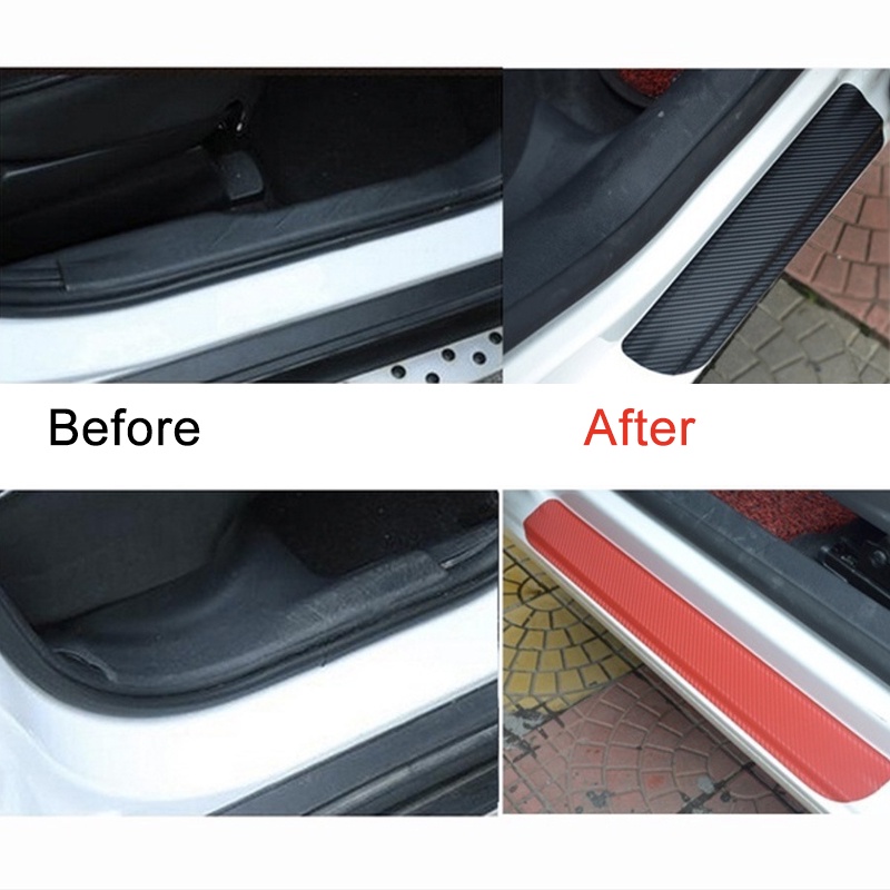 Bộ 4 Miếng Dán 9D Bằng Sợi Carbon Chống Nước Trang Trí Xe Hơi Xe Máy