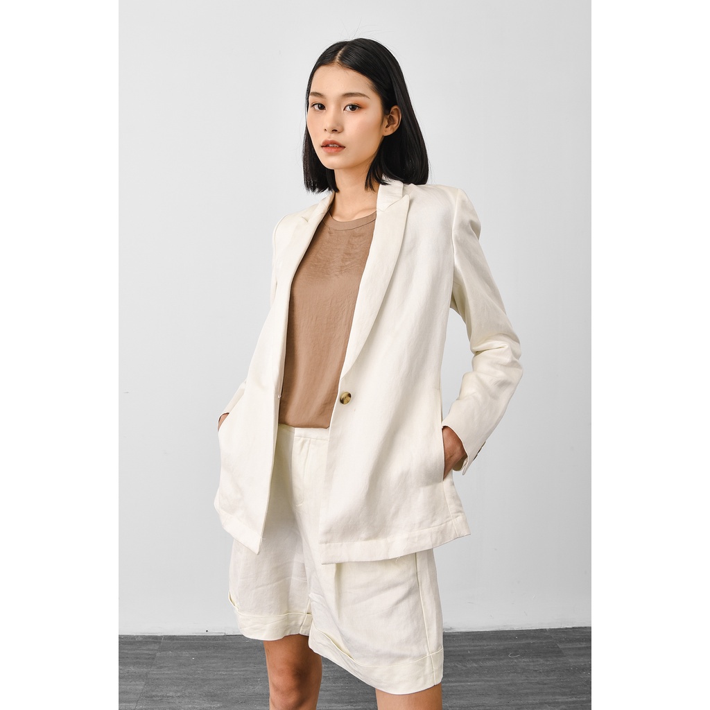 Áo blazer form suông, xẻ sau  - Routine 10S21VESW001