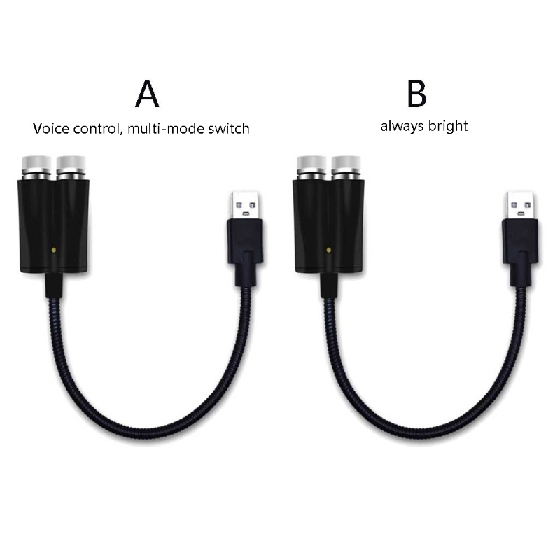 Đèn LED Chiếu Ánh Sao Cổng USB Gắn Trần Xe Hơi Trang Trí Nội Thất