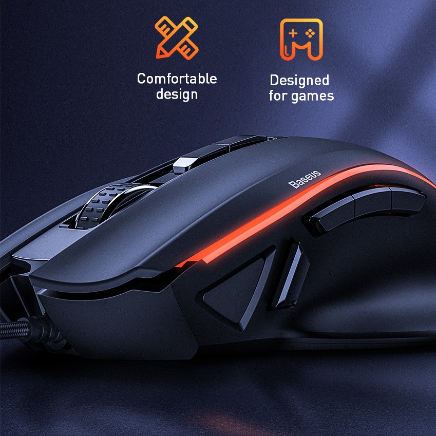 Chuột chơi Game 9 nút bấm lập trình BASEUS GAMO GM01 Gaming Mouse