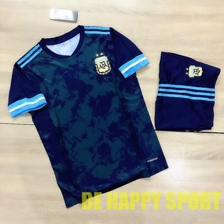 Quần Áo Đá Bóng Argentina Vải Gai Hàng Thái Màu Xanh Lục Trẻ Trung - Đồ Đá Banh PP Bởi Be Happy Sport