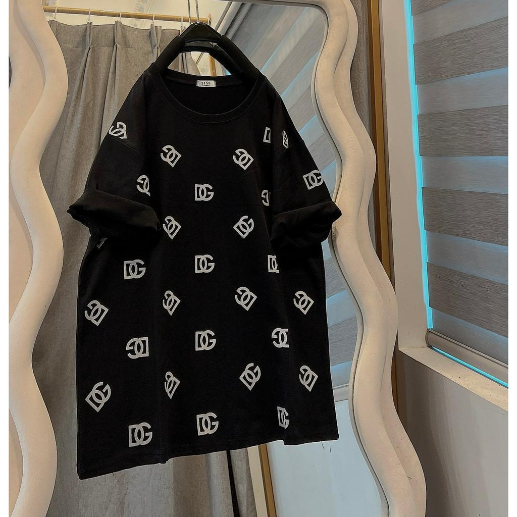 Áo Phông cổ Tròn D,G Dáng Rộng Tay Lỡ Nam Nữ Unisex Bigsize - Áo Thun Hottrend  2023