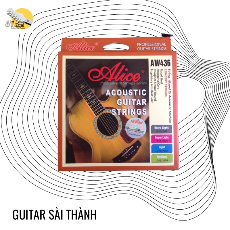 Dây Đàn Guitar Acoustic ST.Real Guitar Sài Thành Mã AW-436 dây kim loại chính hãng