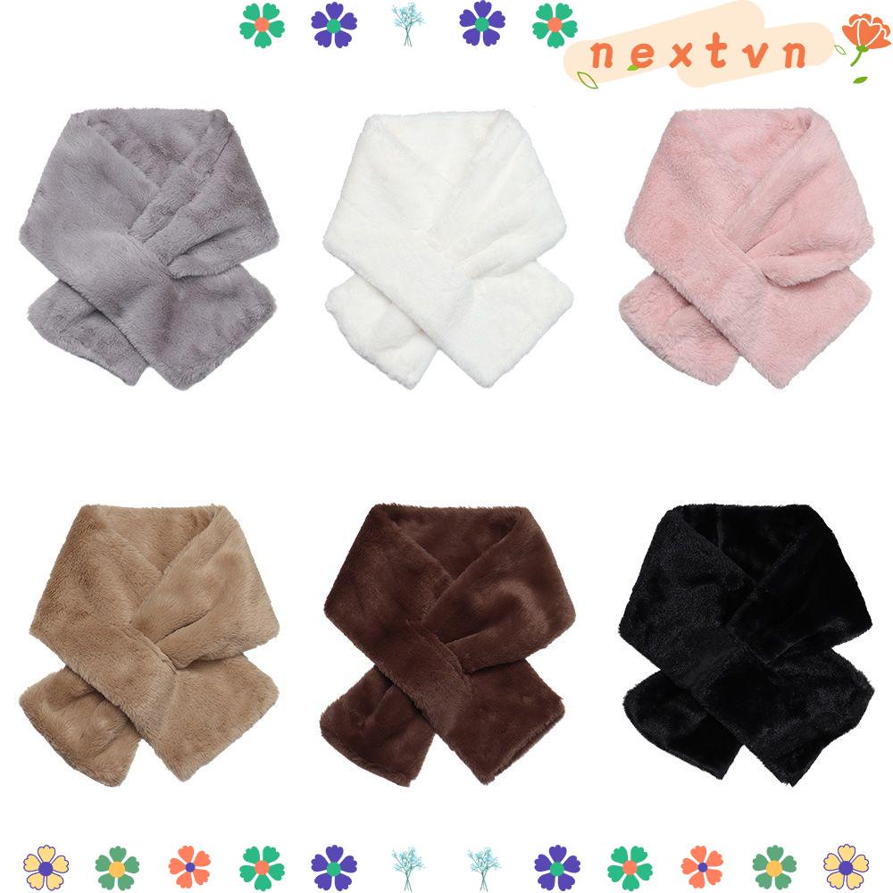 Khăn Choàng Cổ Lông Thỏ Nhân Tạo Dày Dặn Màu Sắc Thanh Lịch Cho Nữ