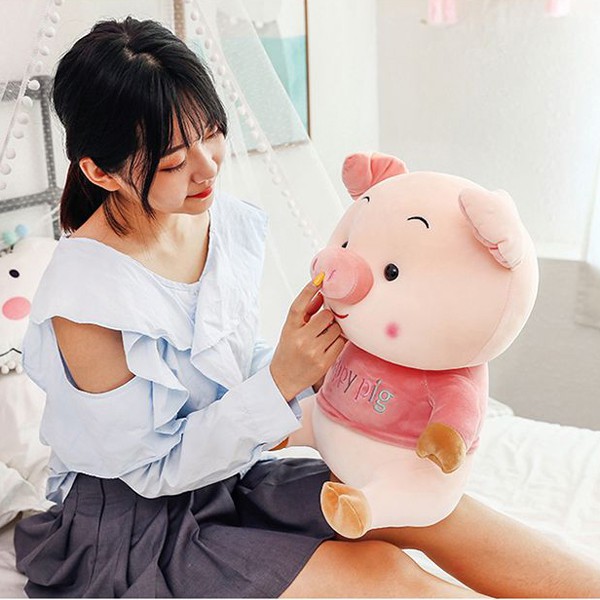 GẤU BÔNG HEO HAPPY PIG, LỢN HAPPY PIG DỄ THƯƠNG  VẢI MINISO SIÊU MỊN, AN TOÀN, HÀNG LOẠI 1