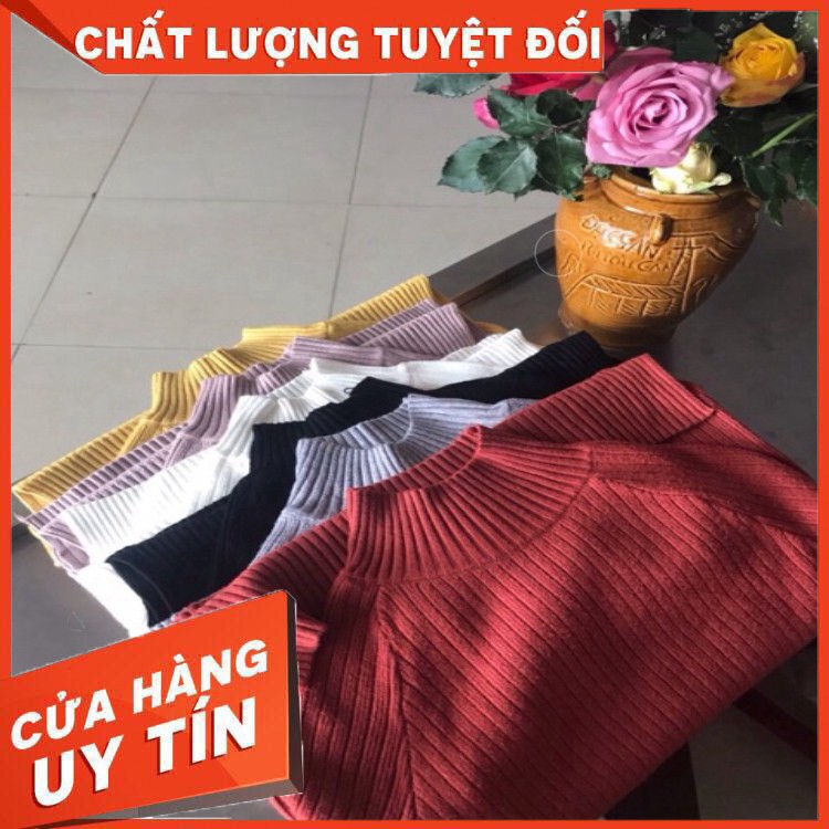 Áo len cổ 3 phân vạt lệch