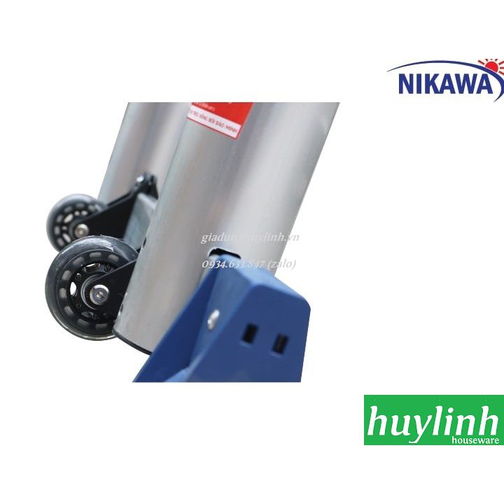 Thang nhôm rút đôi chữ A Nikawa NK-56AI PRI - 5.6 mét - Có bánh xe