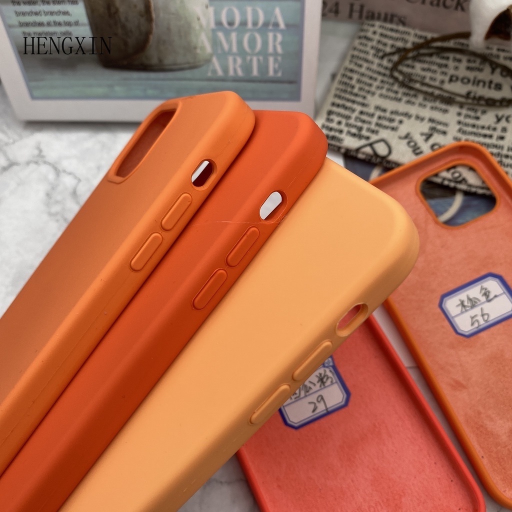 Orange series liquid silicone phone case suitable for iPhone7 8 SE2020 7P 8P XS XR XSMAX 11 PRO 12 PRO MAX All-inclusive drop protection case