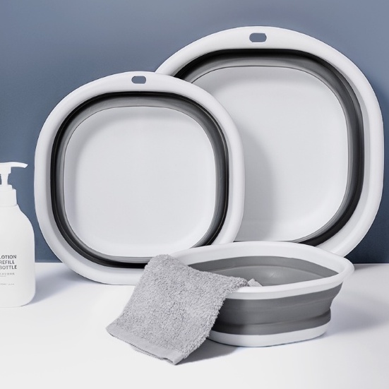 Chậu silicon gấp gọn đa năng, tiết kiệm không gian, Chậu rửa mặt cho bé nhỏ gọn, tiện lợi 88331