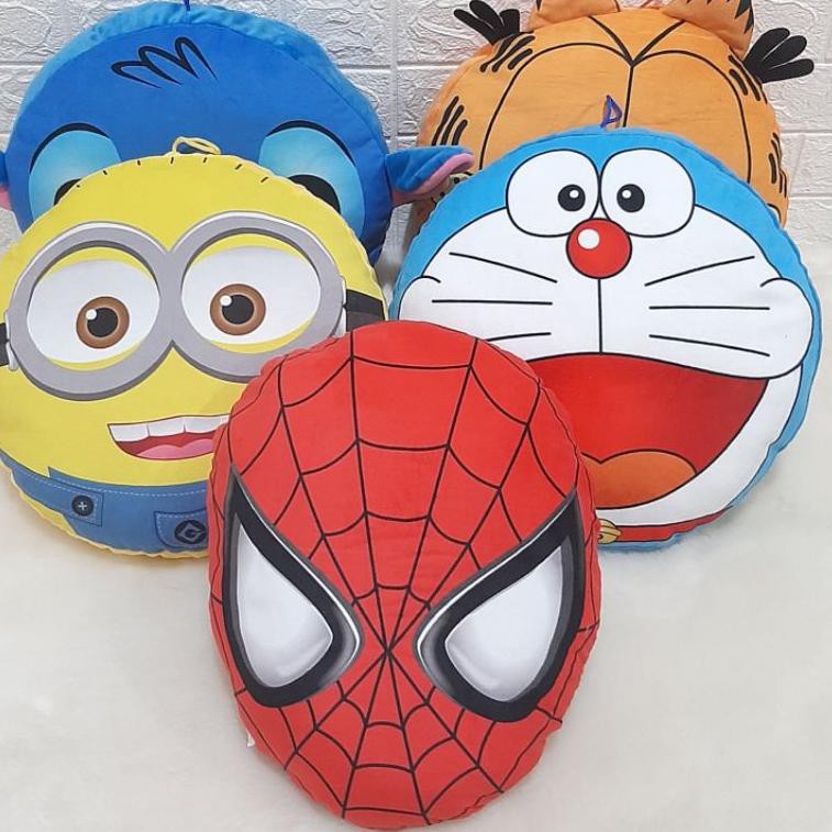 Gối Tròn Hình Minion Garfield Spiderman S9D Vui Nhộn