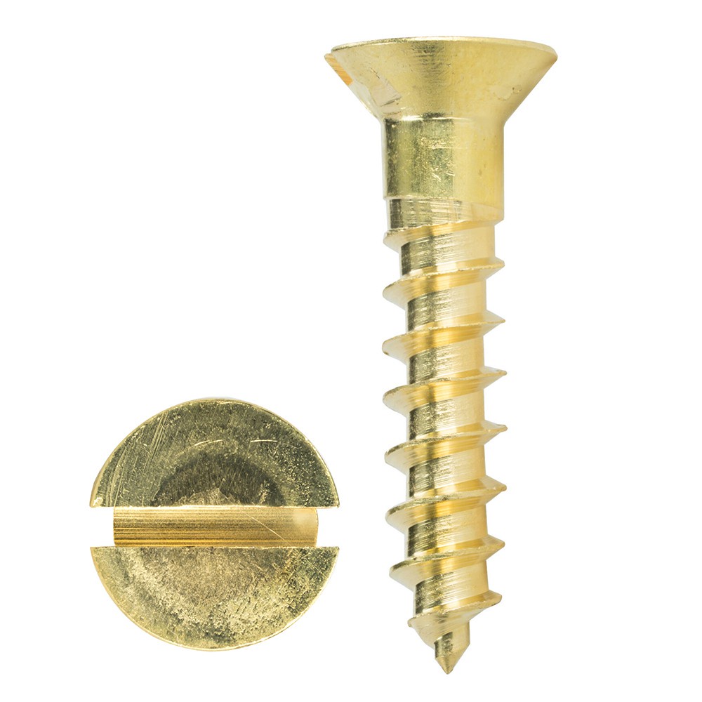 ROW Chipboard Slotted Flat Head Slotted Drive Self Drilling Wood Screws New Tapping Fasteners Hardware Solid Brass