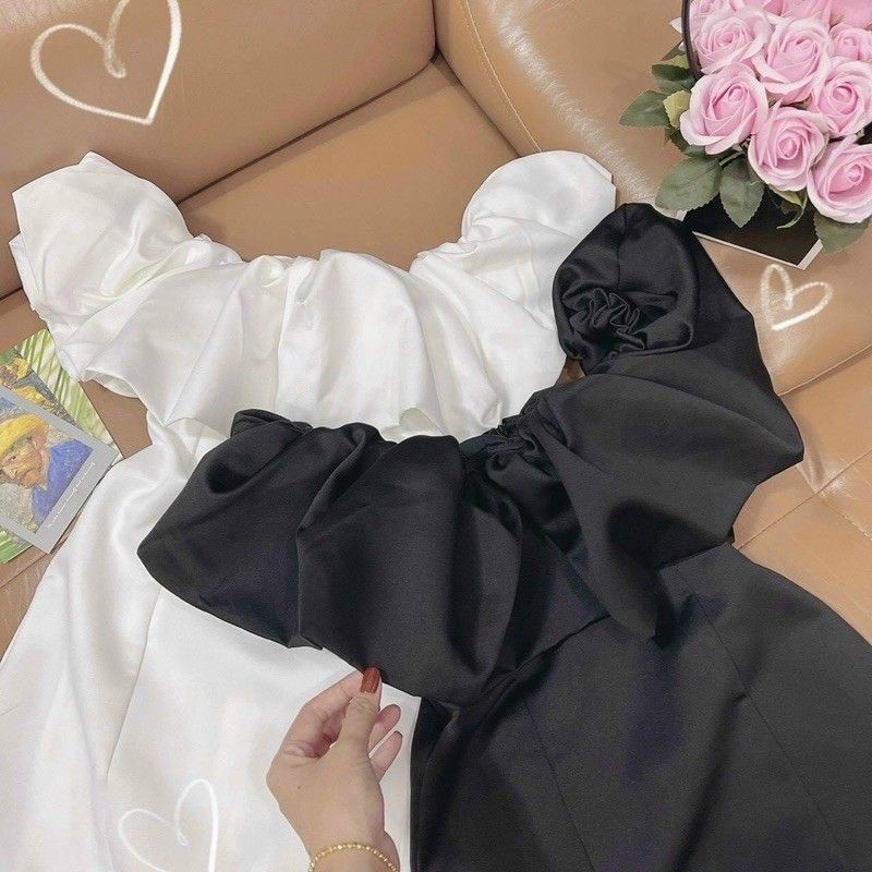 Đầm Trễ Vai Bèo Bèo Vai, Váy Cổ Vuông Bèo Vai 2 Tầng, Đầm Dự Tiệc | BigBuy360 - bigbuy360.vn