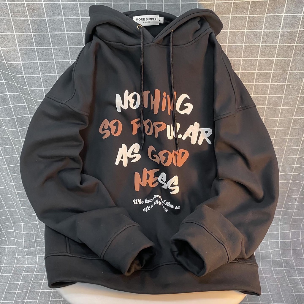 Áo Hoodie Nỉ Bông Unisex GOOD NESS màu KEM » Nam nữ unisex/Áo khoác hoodie nữ có mũ form rộng JEJUL