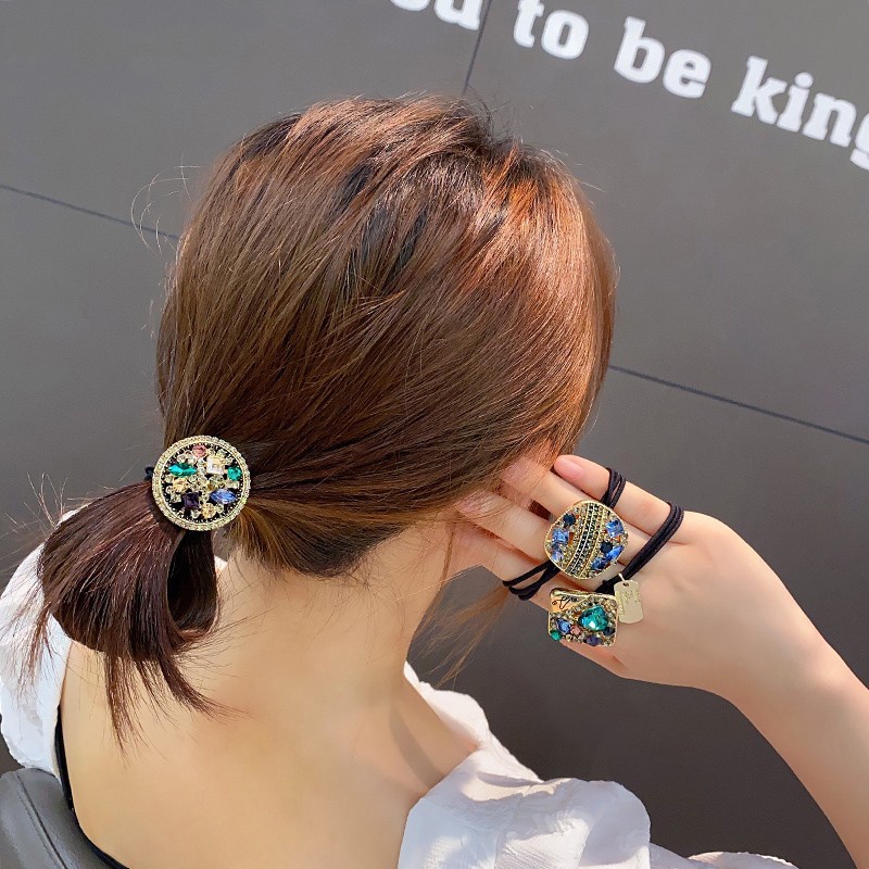 Dây Cột Tóc Đuôi Ngựa Dày Đính Hạt Pha Lê JP5