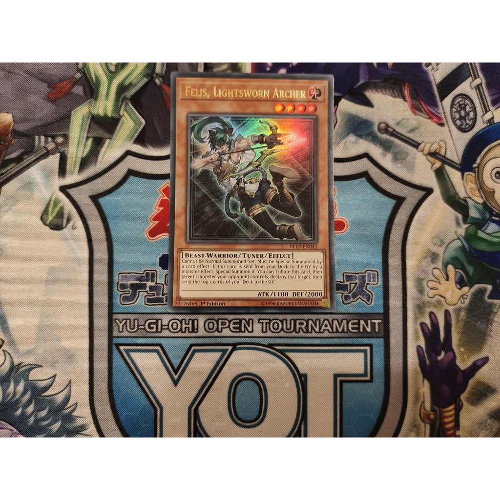 Thẻ bài Yugioh chính hãng Felis, Lightsworn Archer - BLLR-EN043 - Ultra Rare 1st Edition