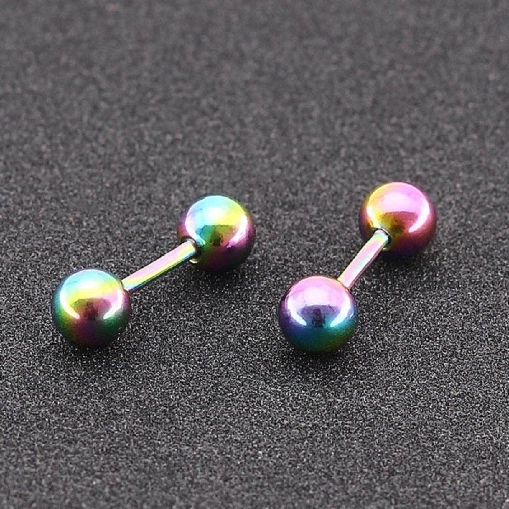 Khuyên Tai Thời Trang Hình Quả Bóng Bằng Thép Không Gỉ Nhiều Màu Sắc Unisex