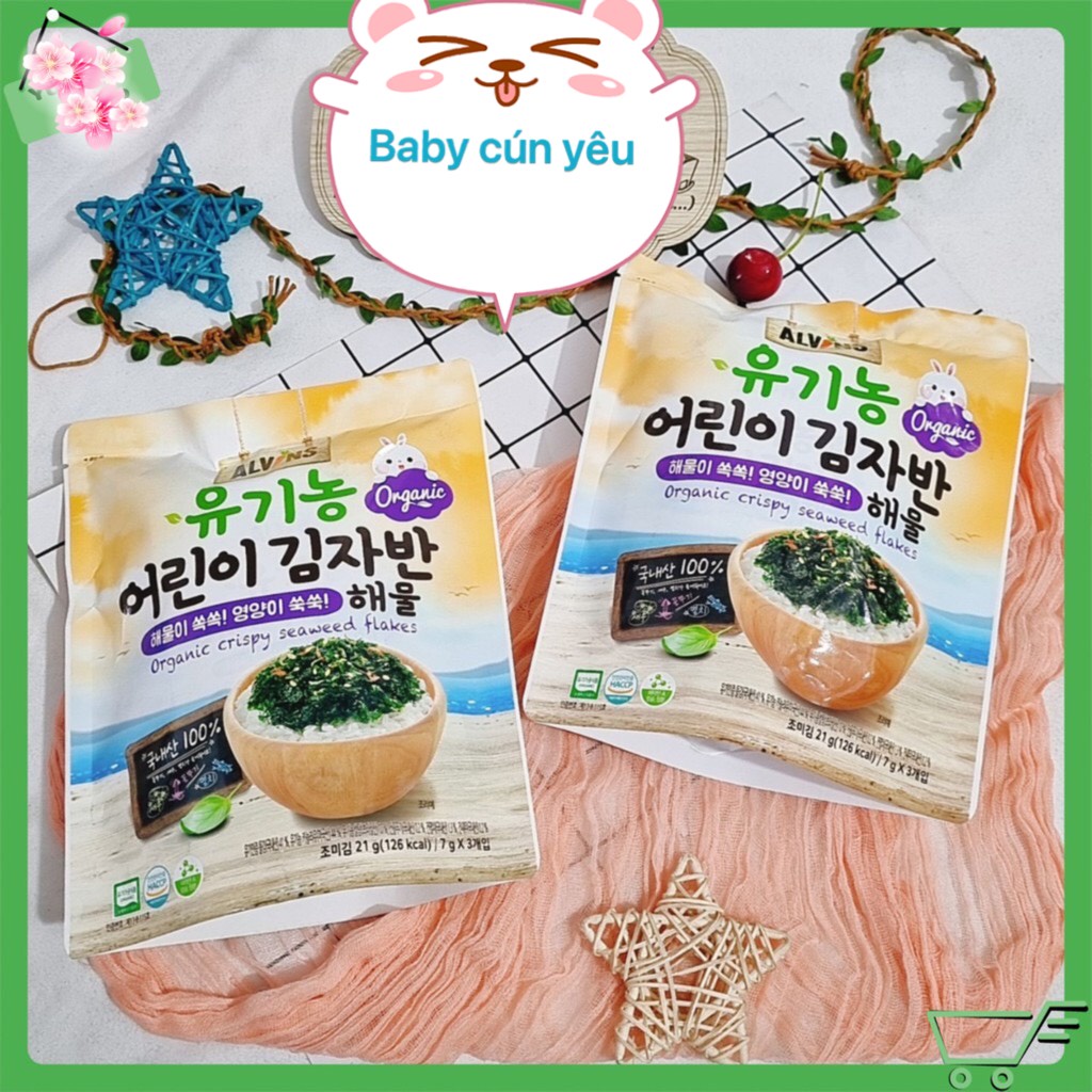 [TÁCH LẺ] Rong biển rắc cơm hữu cơ Alvins