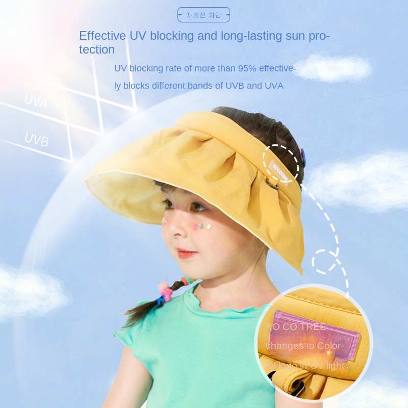 Mũ chống nắng Kocotree thiết kế hở đầu nhiều màu sắc thời trang cho bé