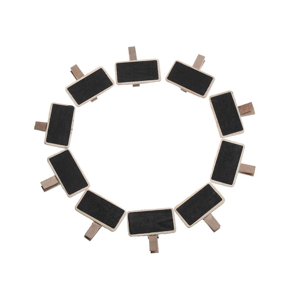 Set 10 Bảng Đen Viết Phấn Mini Bằng Gỗ Dùng Để Trang Trí Vườn DIY