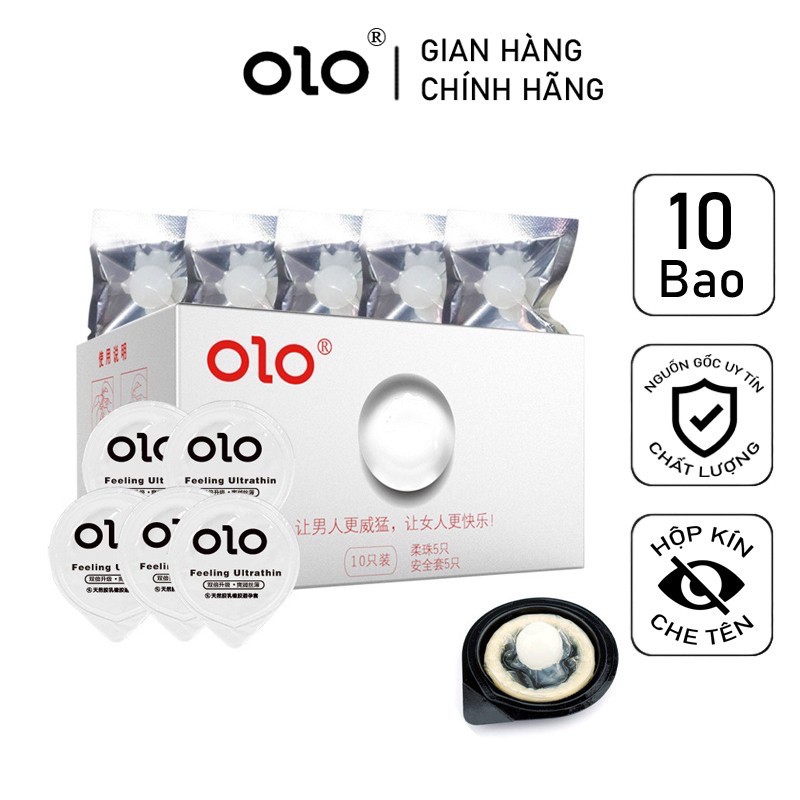 Bao Cao Su Siêu Mỏng 0.01 Có Bi Olo Kích Thích Hộp 5 Bcs 5 Bi