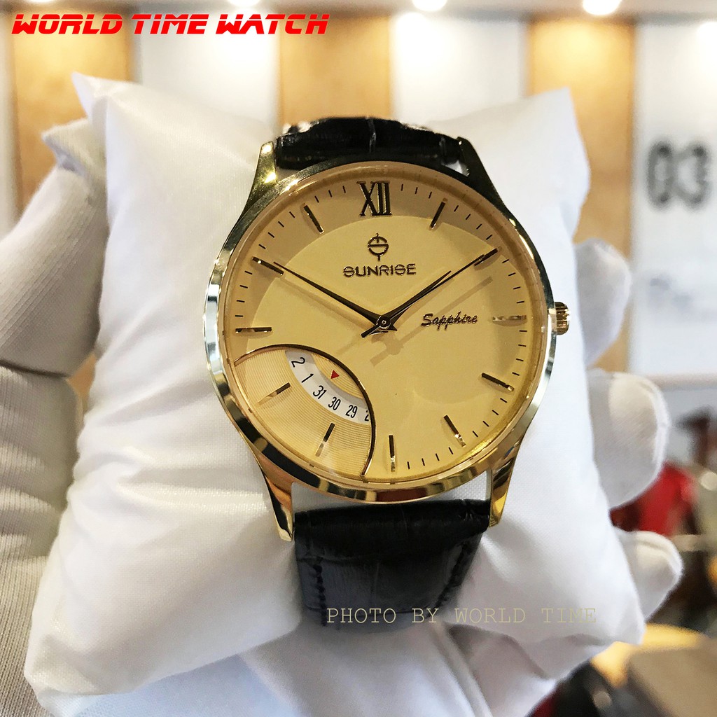 Đồng Hồ Nam Sunrise DM783SWC G [ Full Hộp , Thẻ BH 3 Năm ] - Kính Sapphire Chống Xước - Chống Nước- Dây Da Cao Cấp