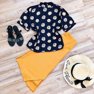 SET ÁO HOA KÈM CHÂN VÁY VÀNG (ẢNH THẬT CUỐI)