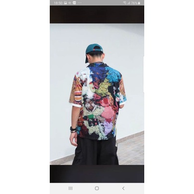 Áo Sơ Mi Tay Ngắn Unisex Cổ Bẻ Phông Cách Hàn Quốc Freesize