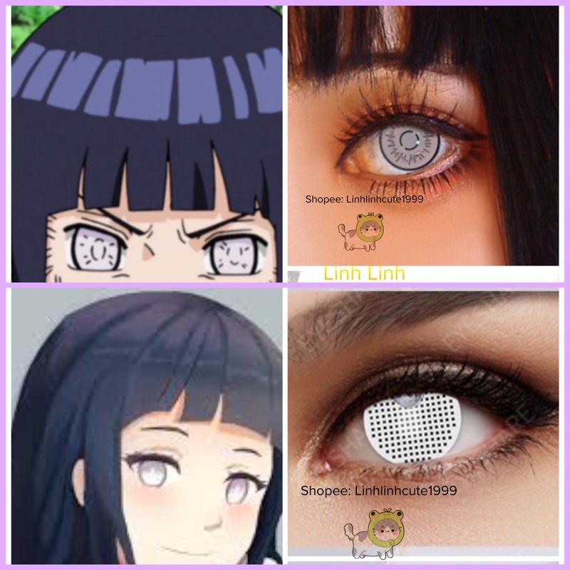 1 cặp Lens 0 Độ Cosplay Hinata Hyuga