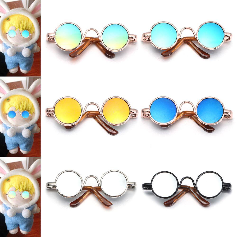 Mắt Kính Gọng Tròn Mini Bằng Vải Bông Dễ Thương Thời Trang Cho Búp Bê