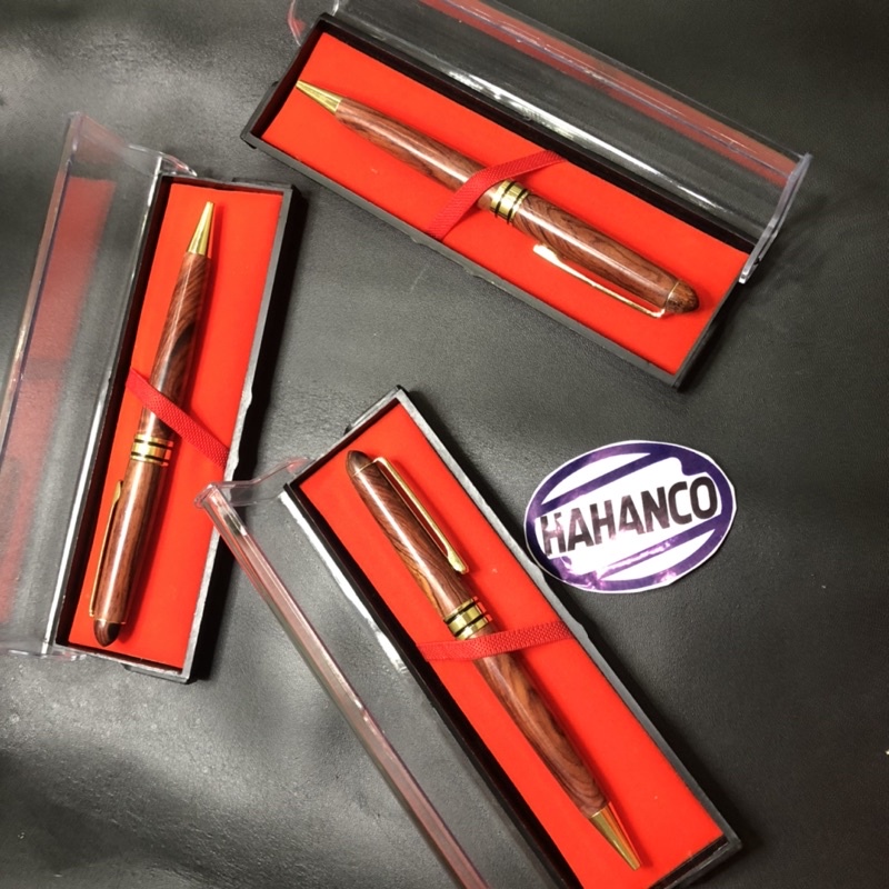 Bút kí gỗ Trắc đỏ cao câp  nắp xoay - Bền đẹp- Đem lại may mắn tài lộc cho người sử dụng [PE995] HAHANCOSHOP