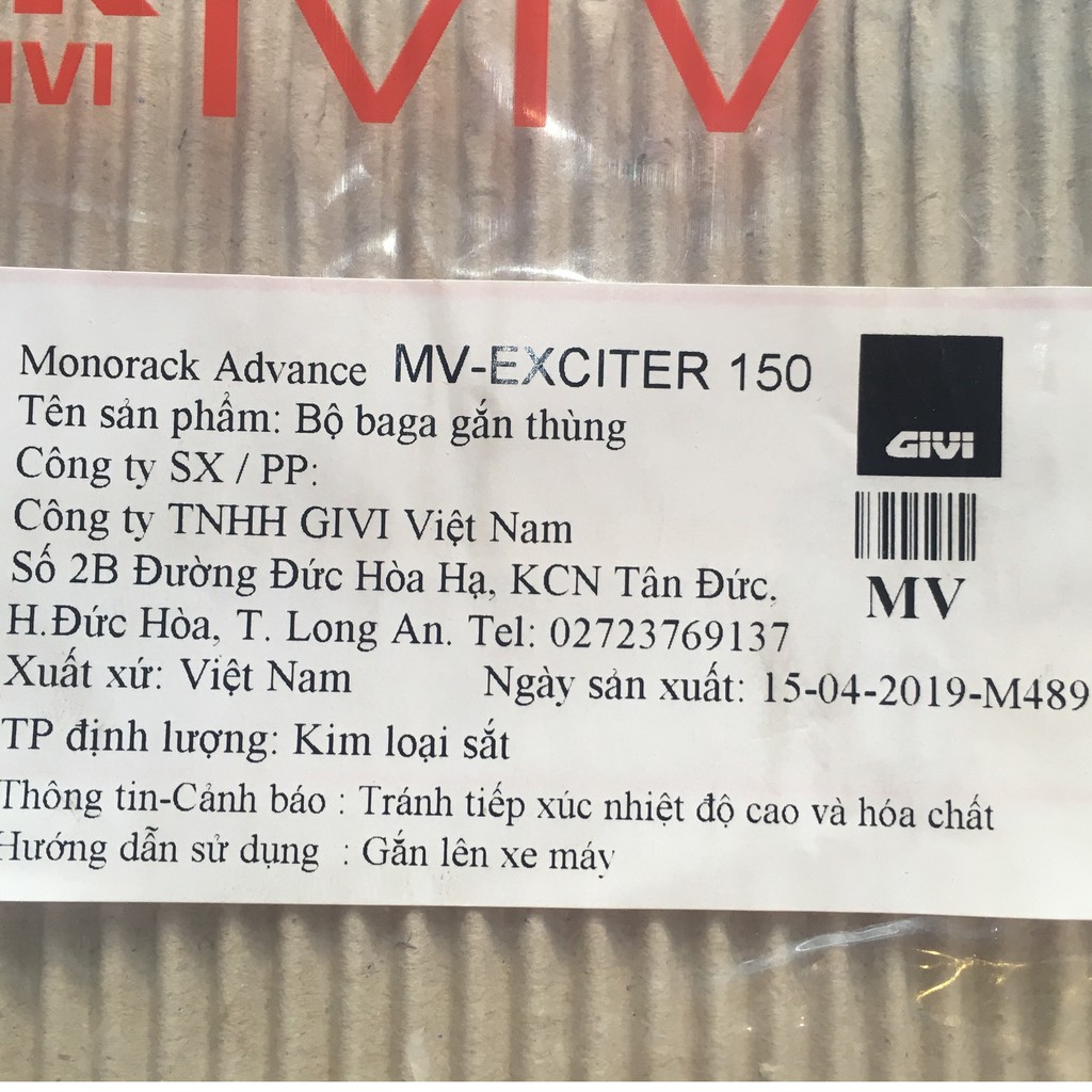 Cảng Givi MV Exciter 150