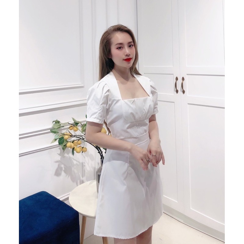 [Mã SKAMA06 giảm 8% tối đa 50K đơn 250K] váy thô kaki cổ vuông 4 màu | BigBuy360 - bigbuy360.vn