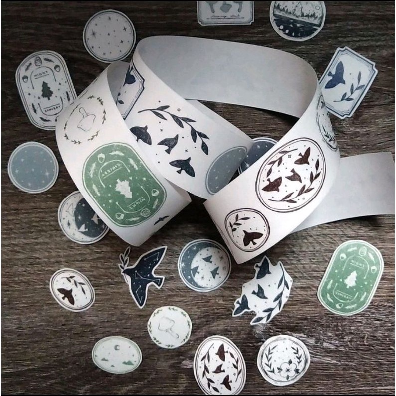 Krisna.room ♡ Hãng Luckydeer- 1 chu kì 75cm cuộn băng dán hình BIRDS