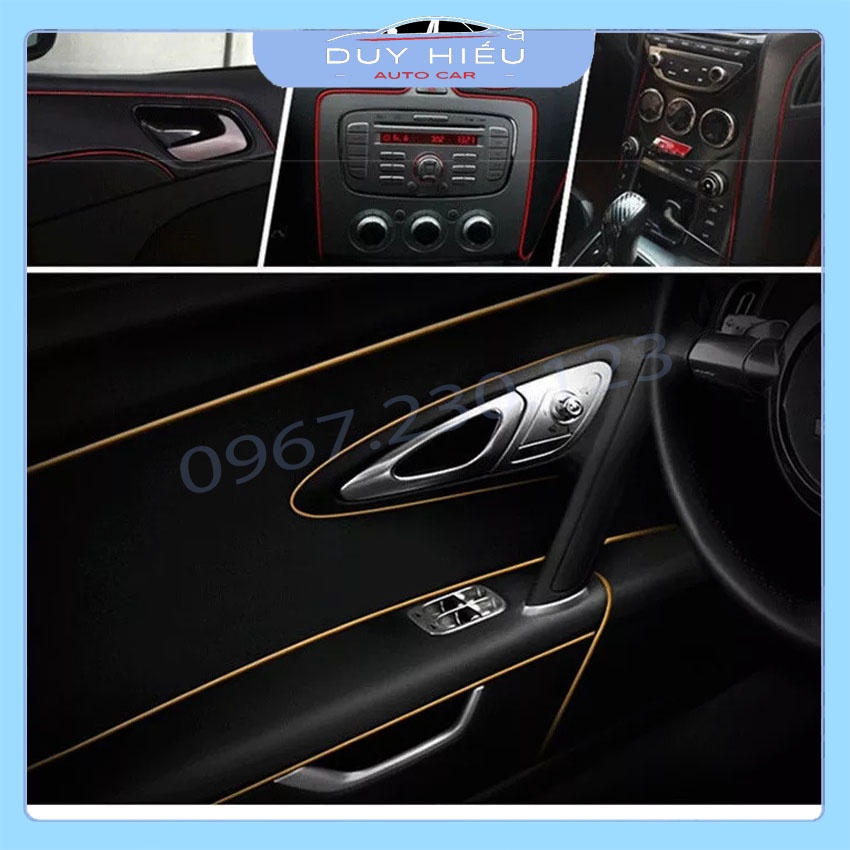 Chỉ trang trí nội thất ô tô nhét khe rãnh viền cuộn 5m kèm dụng cụ đi dây