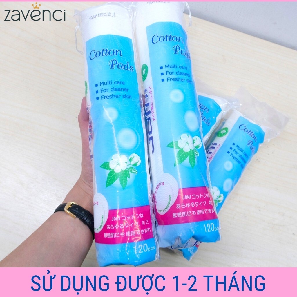 Bông tẩy trang JOMI Thuần Hữu Cơ Tẩy Trang Hiệu Quả Lớp Bông Siêu Mị (120 miếng)