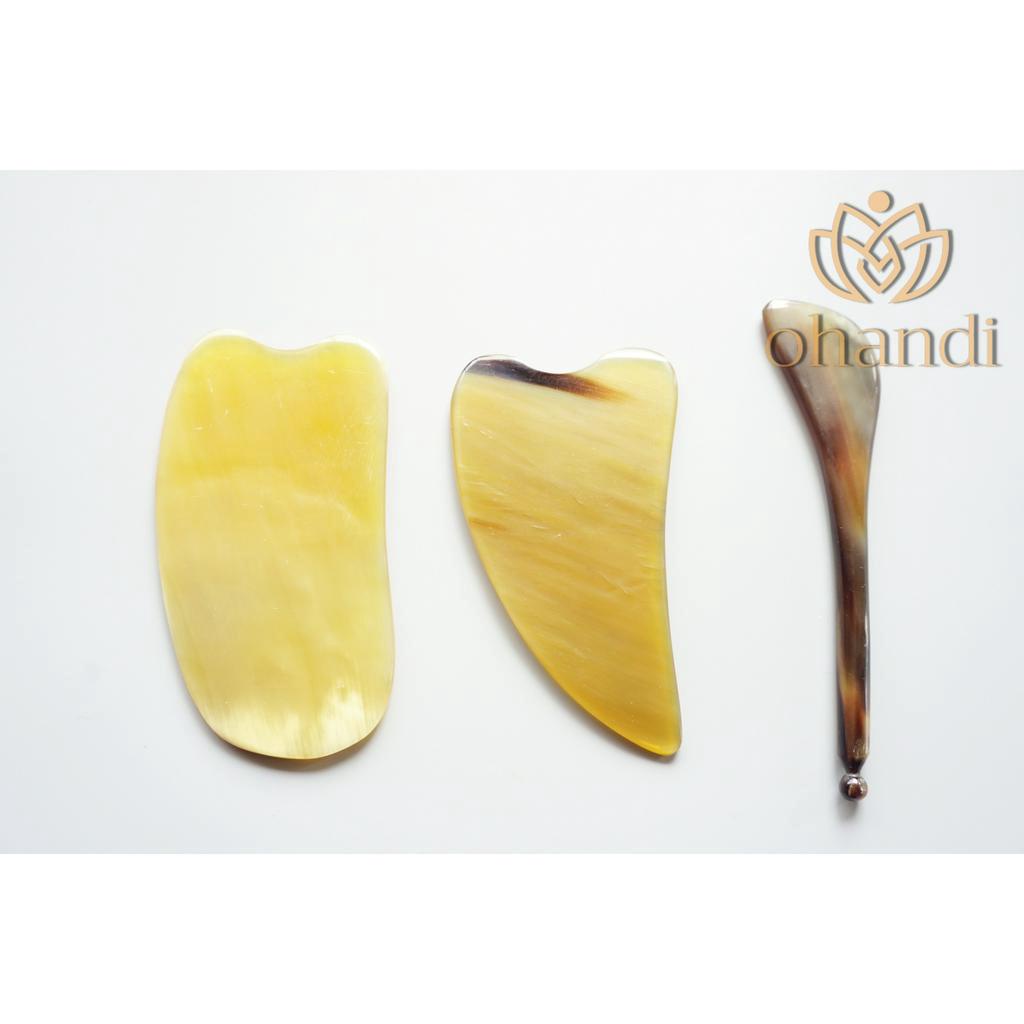 Bộ Dụng Cụ Massage Chăm Sóc Da Mặt Bằng Sừng Trâu Tự Nhiên