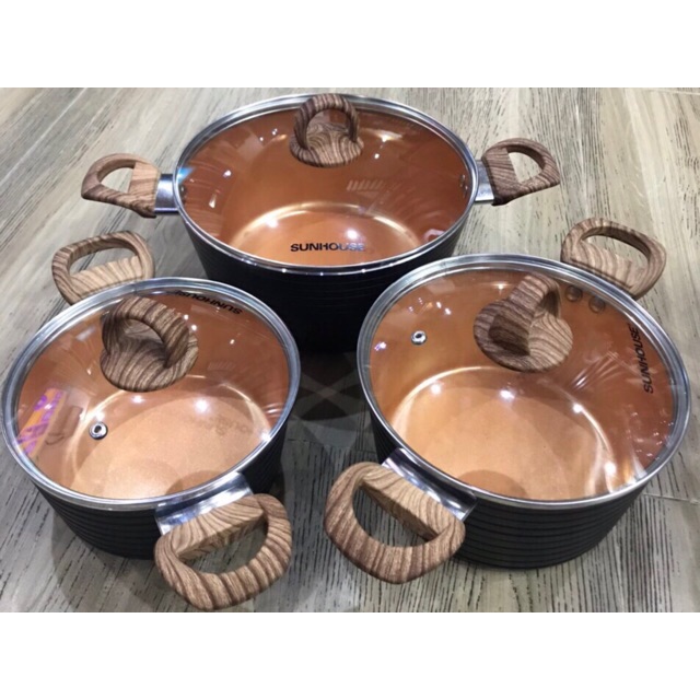 Bộ nồi ceramic đáy từ SUNHOUSE SHG2003MCA