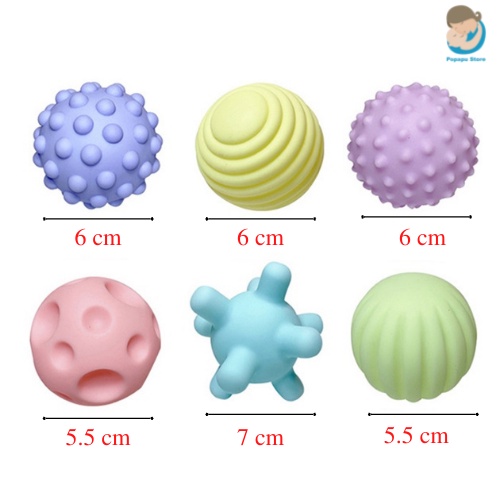 Bóng cho bé chơi, bóng xúc giác giúp phát triển xúc giác, thị giác, thính giác cho bé - Popapu Store