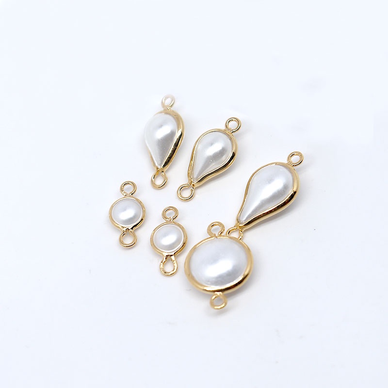 Mặt Dây Chuyền Hình Tròn Bằng Đồng 14K Đính Ngọc Trai Giả diy Dùng Làm Trang Sức Thủ Công