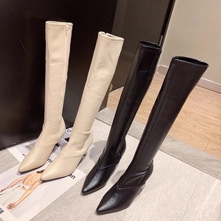 💞[ SẴN BE 39 ] Bốt Đùi Nữ- Bốt Da Cao Gót Mũi Nhọn Cao 7cm ( có ảnh thật )