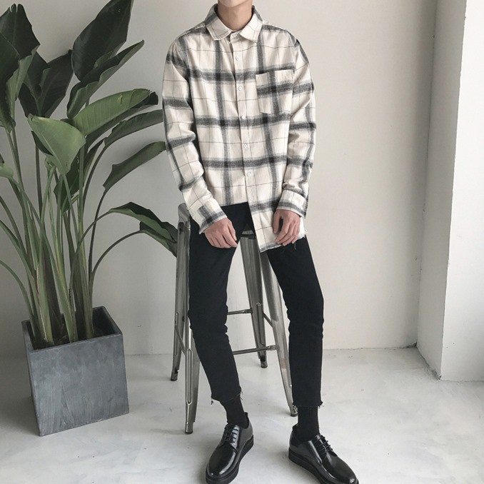 Áo sơ mi nam kẻ caro Hàn Quốc - KB06 | BigBuy360 - bigbuy360.vn