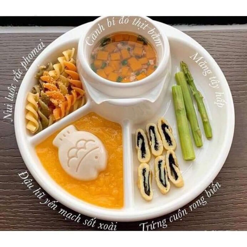 [Nhật Nội Địa] Khay Ăn Dặm Chủ Động BLW 4 Ngăn Cho Bé