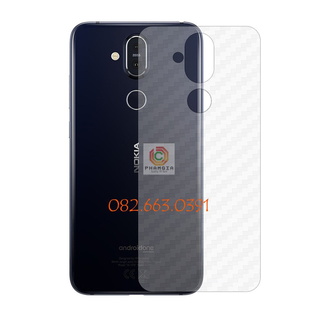 Miếng dán mặt lưng skin carbon Nokia 7.1 Plus/ X7/ 8.1