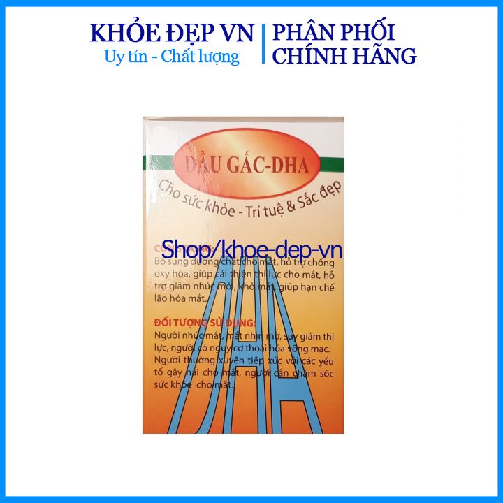 Dầu DHA Gấc nguyên chất bổ sung thêm DHA – Hỗ trợ giảm lão hóa, nâng cao sức đề kháng, tăng cường thị lực – Hộp 100 viên