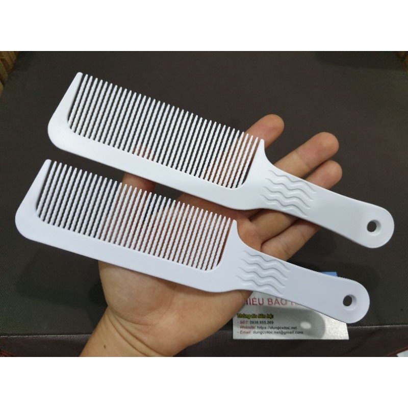 Lược Cắt Tóc Nam Trắng, Lược Flattop Bản To Đi Khung Chuyên Nghiệp Chuẩn Barber.(Ảnh thật)