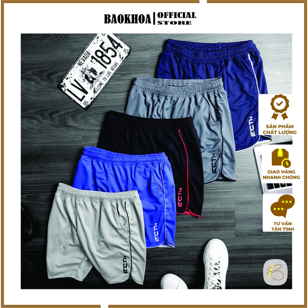 COMBO 5 Quần đùi thể thao ECHT, Quần tập gym,Quần chạy bộ BAOKHOA OFFICAL size L XL 2XL 3XL 4XL.