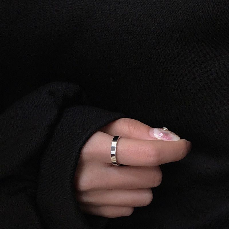 Nhẫn thép titan phong cách Âu Mỹ cổ điển kiểu dáng thời trang cho cặp đôi