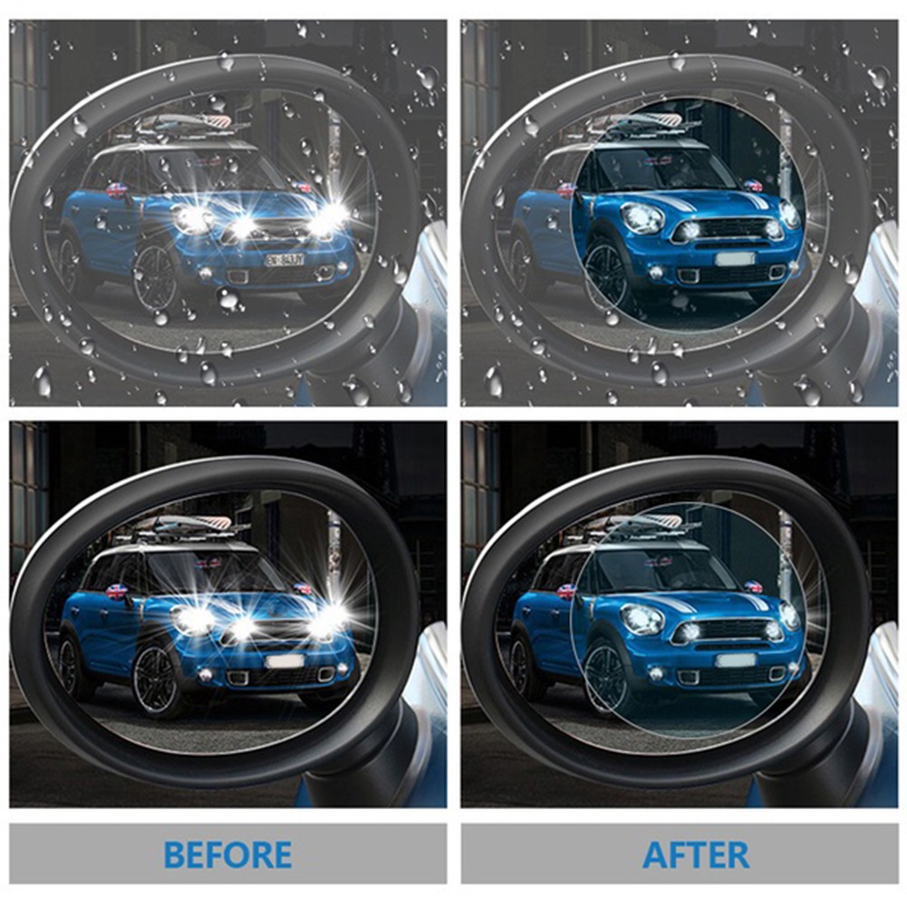 Bộ 2 Miếng Dán Bảo Vệ Kính Chiếu Hậu Xe Hơi Chống Sương Mù / Nước Mưa Tiện Dụng